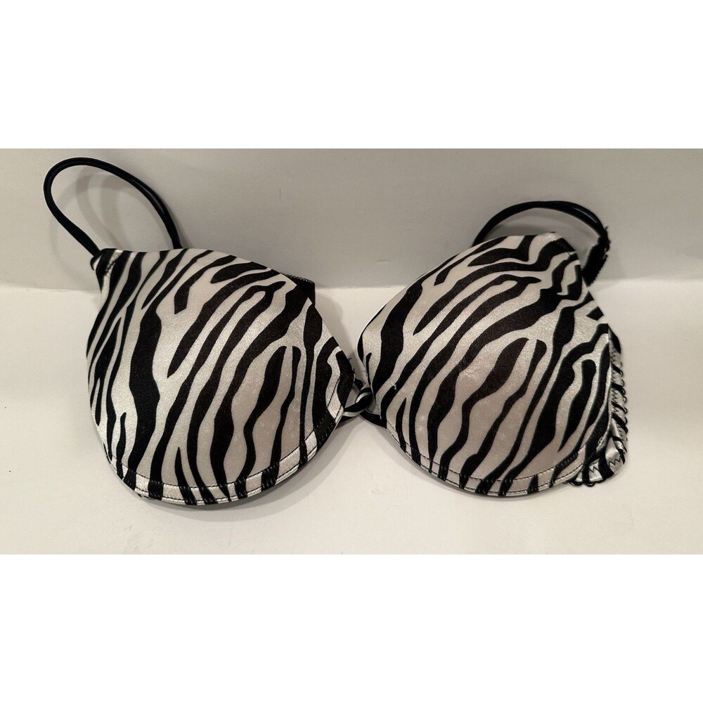 Smart & Sexy Zebra Print Underwire Bra 36B Black White Padded